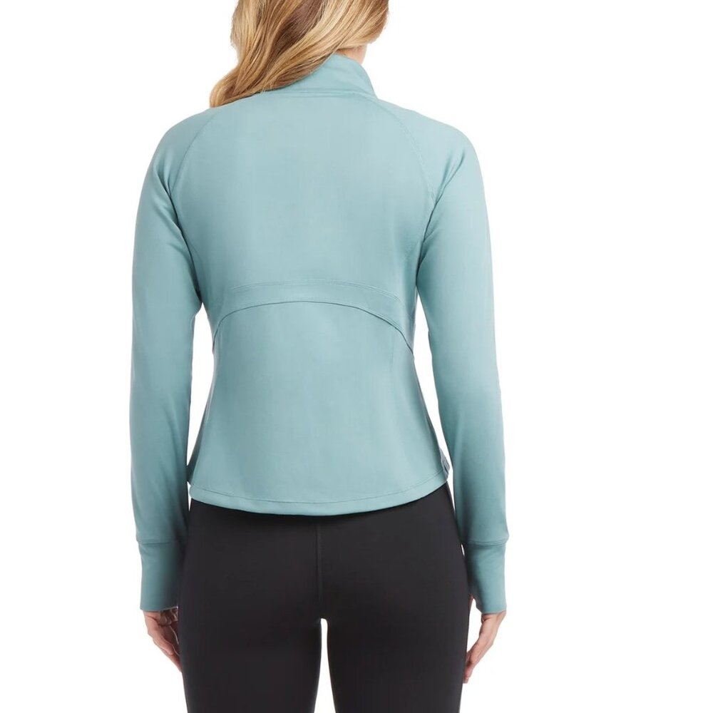 Jockey LG Yoga Jacket Tulip Hem Athletic Running Pockets Activewear Thumb Hole - Picture 2 of 4